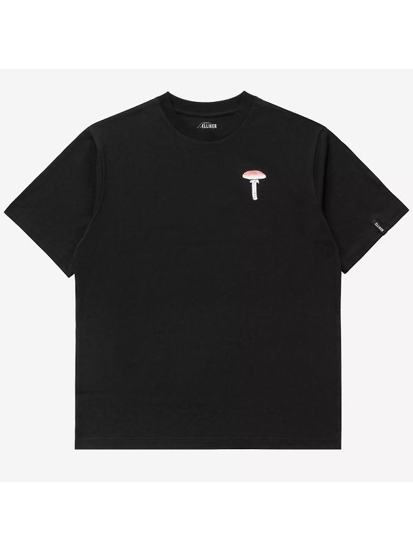 Elliker Unisex Rill Spore Print Short Sleeve T-Shirt - Black Image 5