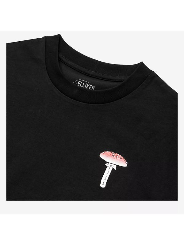 Elliker Unisex Rill Spore Print Short Sleeve T-Shirt - Black Image 6