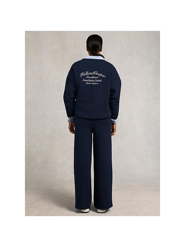 Holland Cooper Women's Relaxed Fit V-Neck Sweat - Ink Navy Ecru Image 5