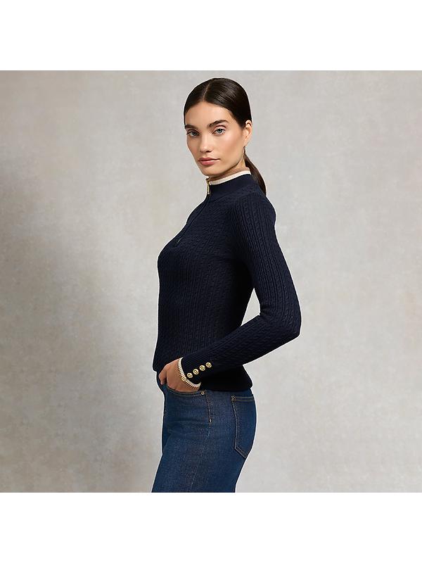 Holland Cooper Women's Zoe Quarter Zip Knit - Ink Navy Image 3