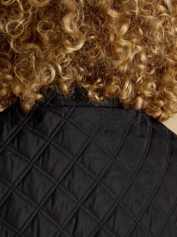 Joules Women's Minx Showerproof Diamond Quilted Gilet - Black Image 7
