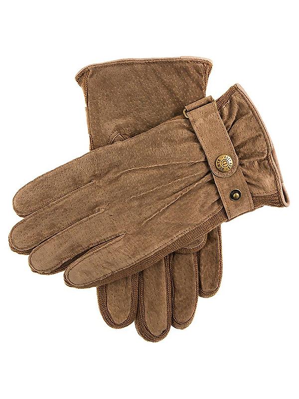 Dents Men's Chester Three-Point Fleece-Lined Suede Gloves - Oatmeal Product Image