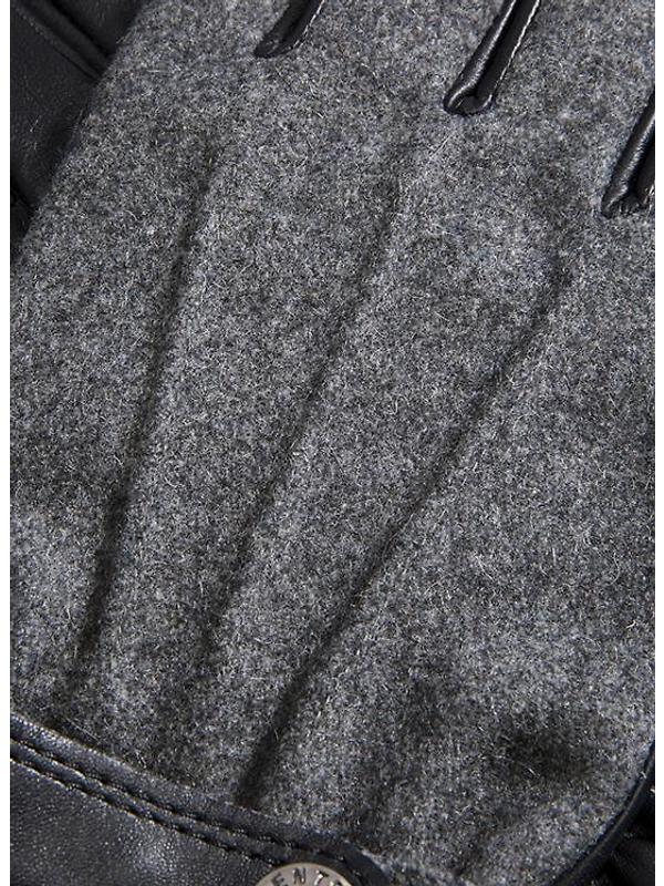 Dents Men's Guildford Three-Point Fleece-Lined Flannel and Leather Gloves - Charcoal/Black Image 2