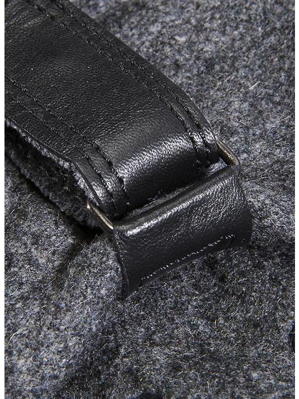 Dents Men's Guildford Three-Point Fleece-Lined Flannel and Leather Gloves - Charcoal/Black Image 4