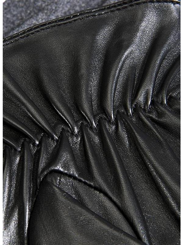 Dents Men's Guildford Three-Point Fleece-Lined Flannel and Leather Gloves - Charcoal/Black Image 5