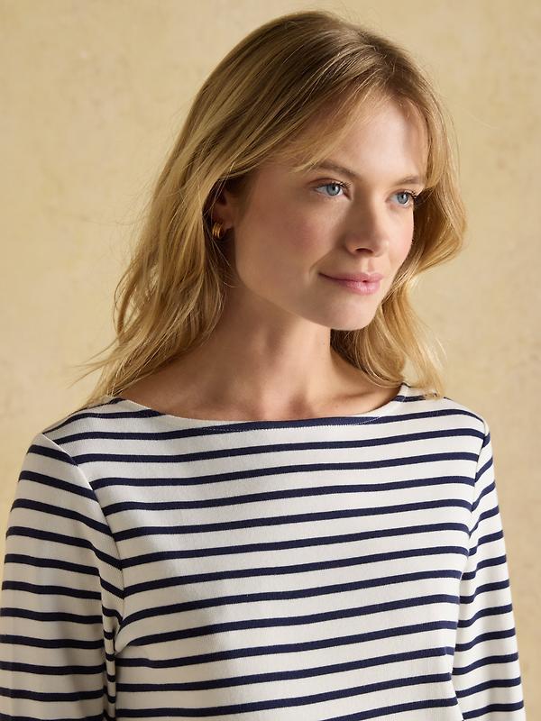 Joules Women's Harbour Long Sleeve Top - Cream/Navy Stripe Image 4