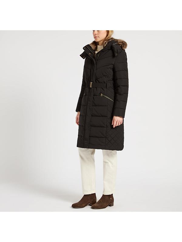Joules Women's Aspen Long Showerproof Padded Coat - Black Image 1