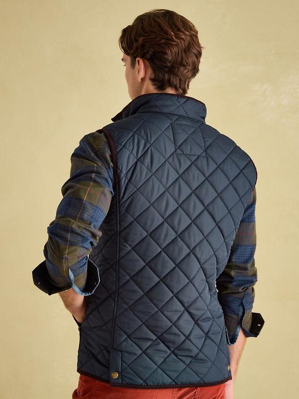 Joules Men's Maynard Diamond Quilted Gilet Gilet - Navy Image 5