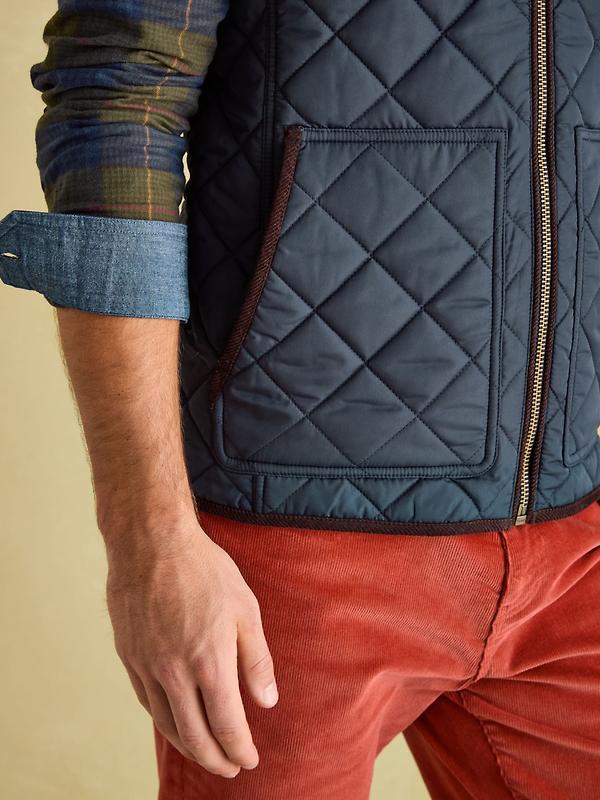 Joules Men's Maynard Diamond Quilted Gilet Gilet - Navy Image 7