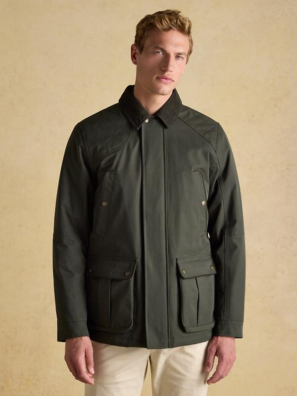 Joules Men's Farleigh Waterproof Midweight Country Coat - Green Image 2