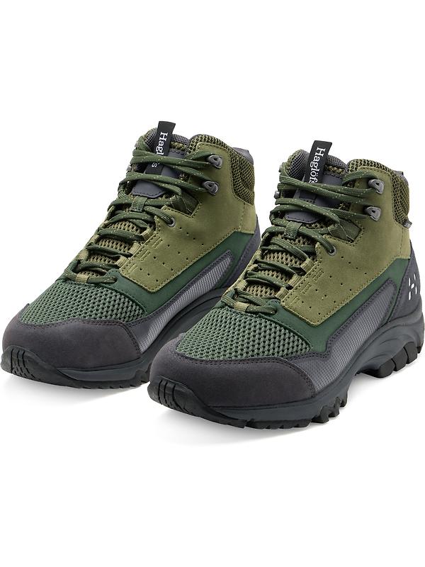 Haglöfs Men's Rosson Proof Mid Waterproof Shoes - Magnetite/Olive Green Image 2
