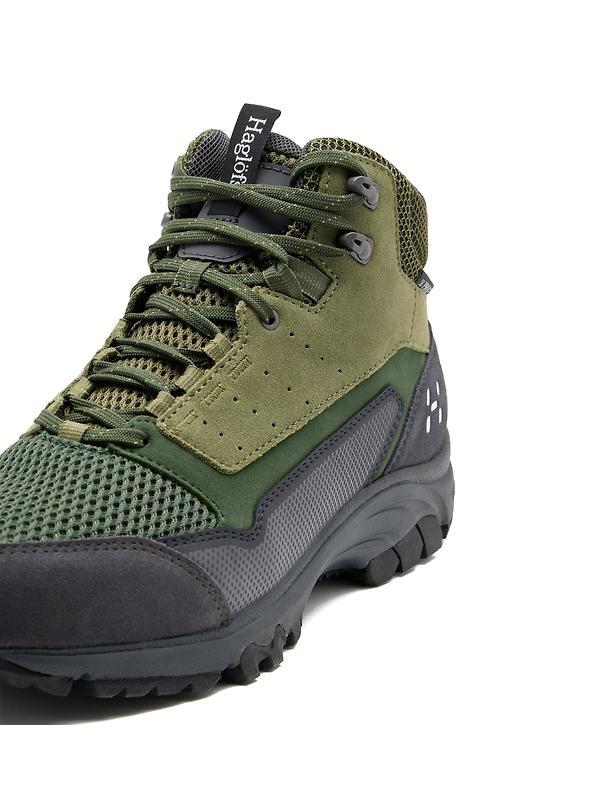 Haglöfs Men's Rosson Proof Mid Waterproof Shoes - Magnetite/Olive Green Image 4