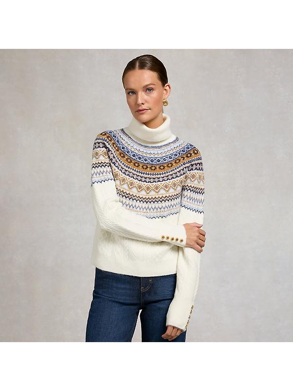 Holland Cooper Women's Rebecca Roll Neck Knit - Natural Image 2