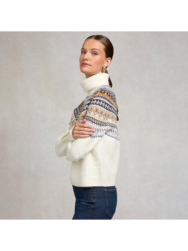 Holland Cooper Women's Rebecca Roll Neck Knit - Natural Image 3