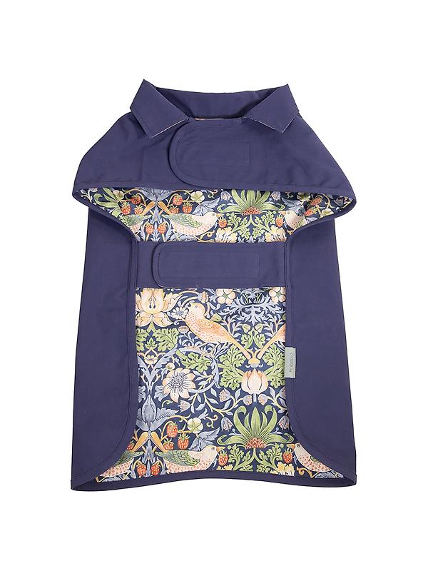 William Morris Reversible Dog Coat - Strawberry Thief Print Image 3