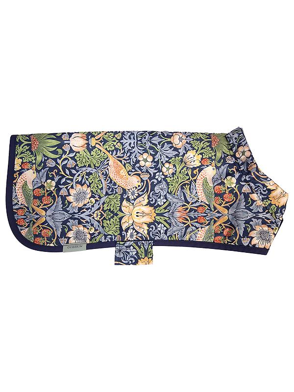 William Morris Reversible Dog Coat - Strawberry Thief Print Image 1