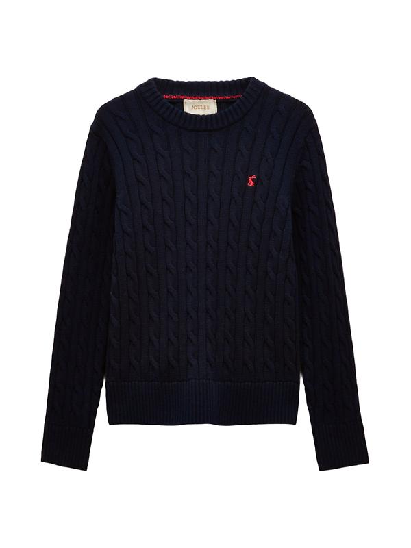 Joules Women's Cotton Classic Cable Crew Neck Jumper - Navy Image 1
