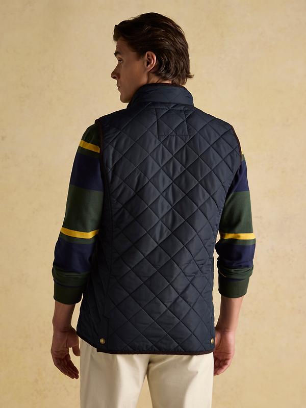 Joules Men's Maynard Diamond Quilted Gilet Gilet - Navy Image 3