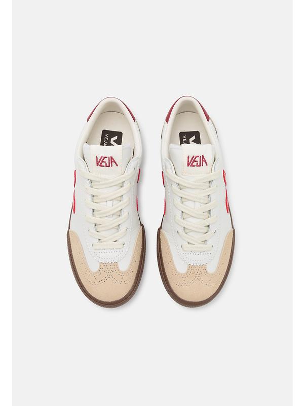 VEJA Women's Volley Leather Sneaker - White Pekin Bark Image 9
