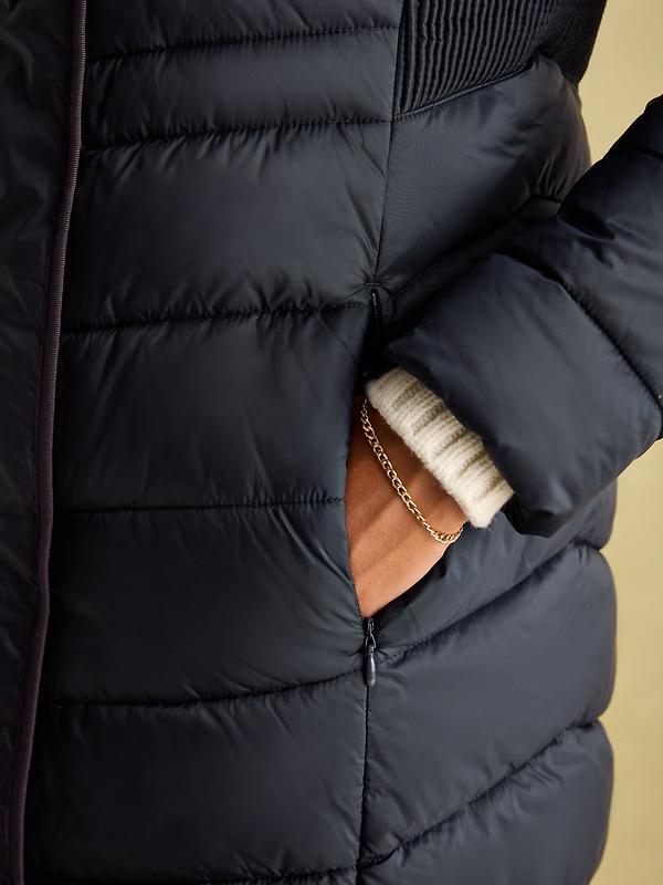 Joules Women's Pembury Showerproof Longline Hooded Coat - Navy Image 6