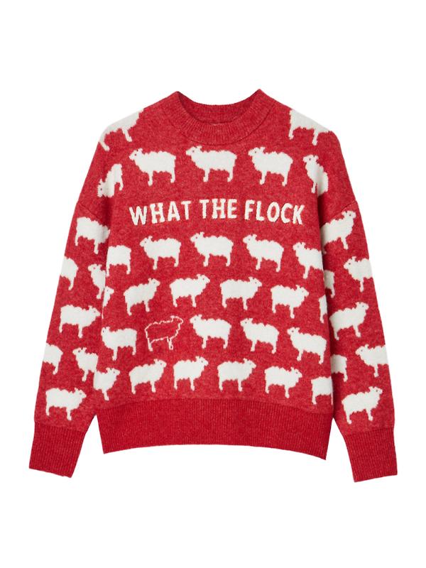 Joules Women's What The Flock Intarsia Jumper - Red Image 1