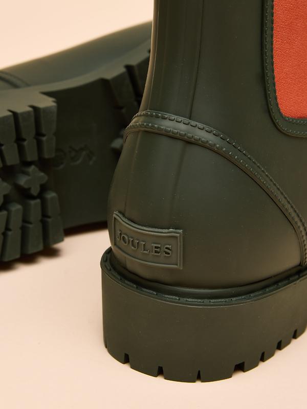 Joules Women's Oakfield Colour Block Short Neoprene-Lined Wellies - Green Image 5