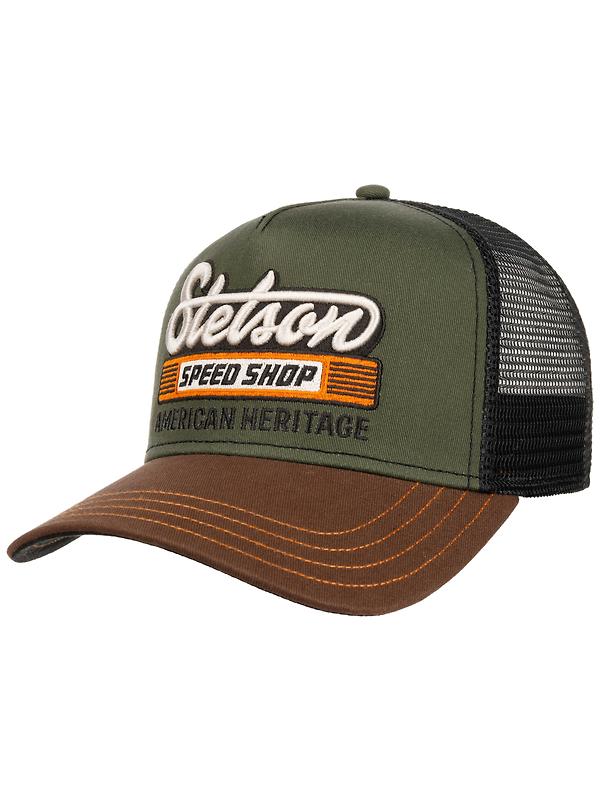 Stetson Speed Shop Trucker Cap - Chestnut/Olive Image 1