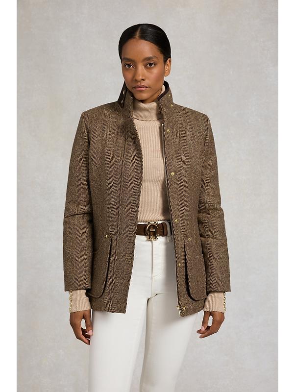 Holland Cooper Women's Country Classic Jacket - Large Scale Brown Herringbone Image 3