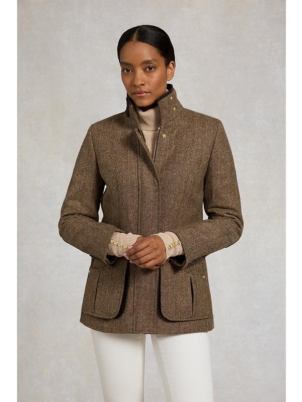 Holland Cooper Women's Country Classic Jacket - Large Scale Brown Herringbone Image 2