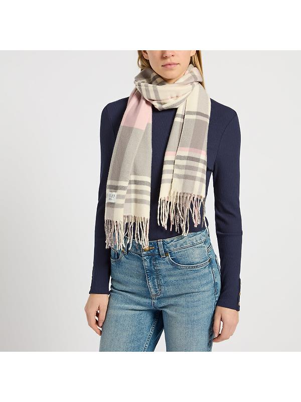 Joules Women's Langtree Scarf - Pink/Grey Image 3