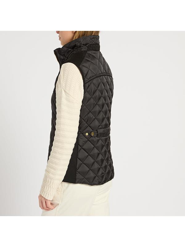 Joules Women's Braemar Luxe Showerproof Diamond Quilted Gilet - Black Image 6