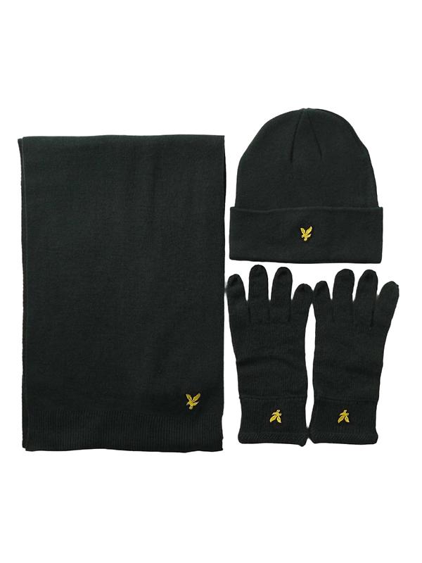 Product image of Lyle & Scott Men's Checked Scarf And Beanie Gift Set - Argyle Teal