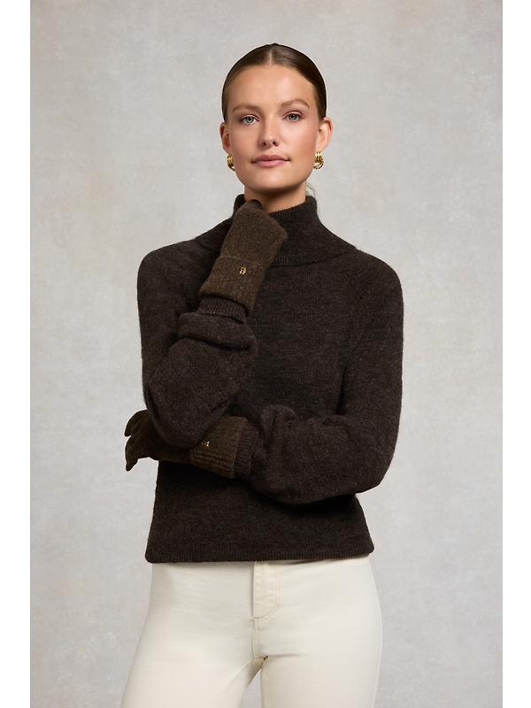 Holland Cooper Women's Classic Logo Gloves - Chocolate Image 3