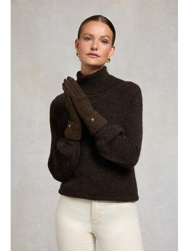 Holland Cooper Women's Classic Logo Gloves - Chocolate Image 4