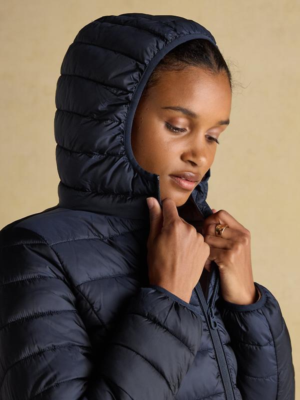 Joules Women's Kenley Long Showerproof Padded Coat - Navy Image 7