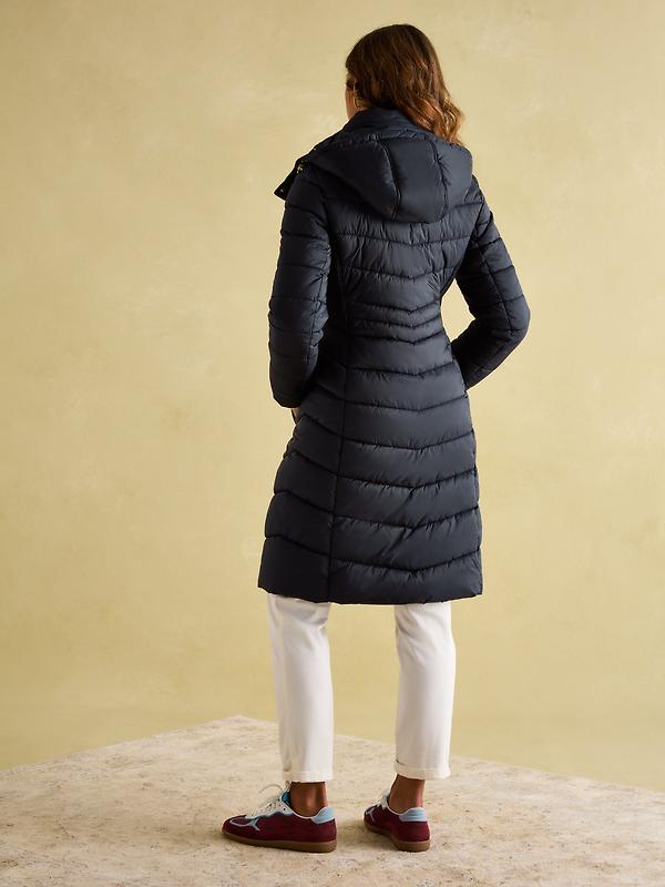 Joules Women's Pembury Showerproof Longline Hooded Coat - Navy Image 3
