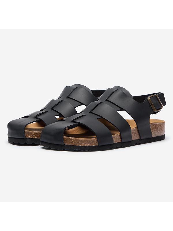 Oliver Sweeney Men's Astorga Calf Leather Fisherman Sandals - Black Image 2