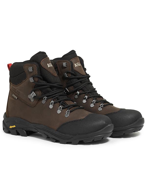 Aigle Laforse Vibram Walking Shoes - Dark Brown Image 2