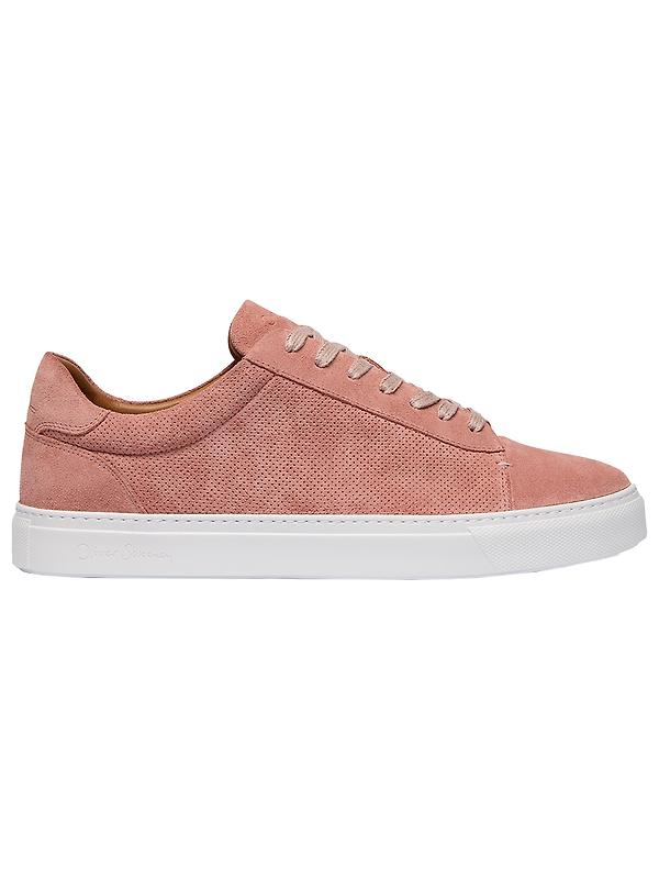 Oliver Sweeney Men's Almada Perforated Calf Suede Cupsole Trainers - Dusty Pink Image 1