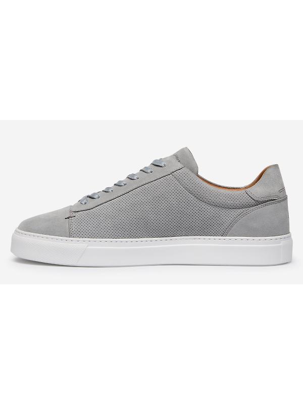 Oliver Sweeney Men's Almada Perforated Calf Suede Cupsole Trainers - Grey Suede Image 5