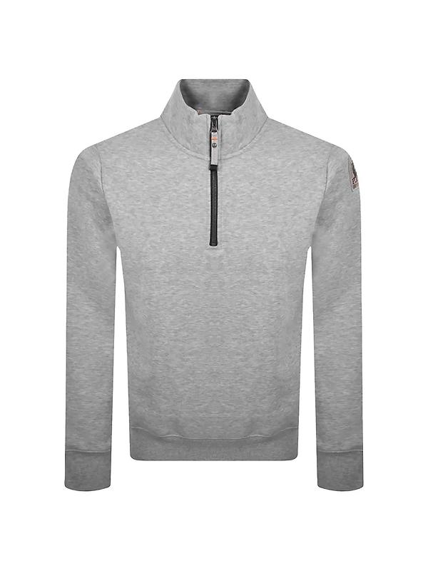Parajumpers Men's Broad Peak 1/2 Zip Sweatshirt - Ash Grey Melange Image 1