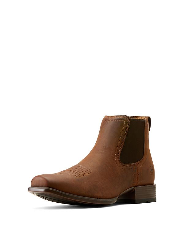 Ariat Men's Booker Ultra Square Toe Western Boots - Rough Tan Image 4