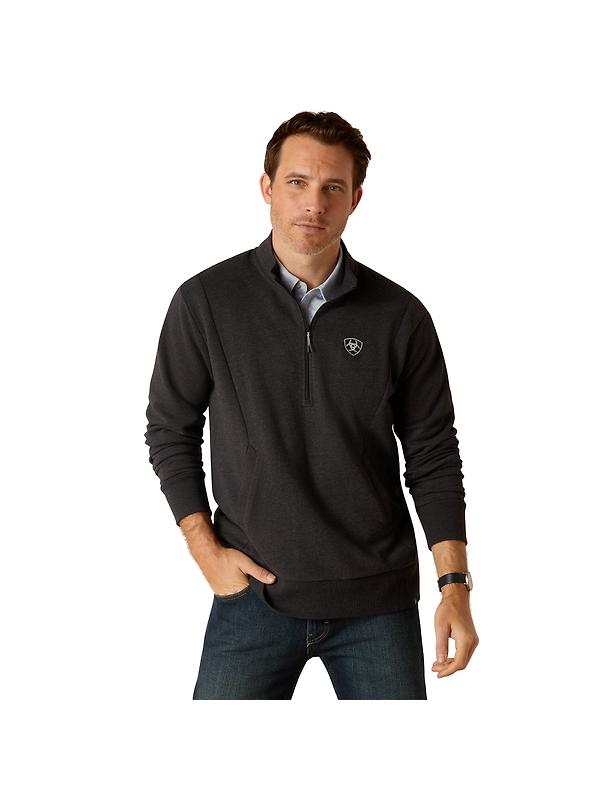 Ariat Men's Friday Cotton 1/2 Zip Sweatshirt - Heather Charcoal Product Image