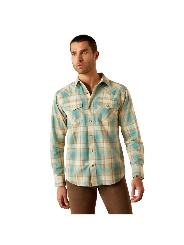Ariat Men's Retro Long Sleeve Shirt - Turquoise Product Image