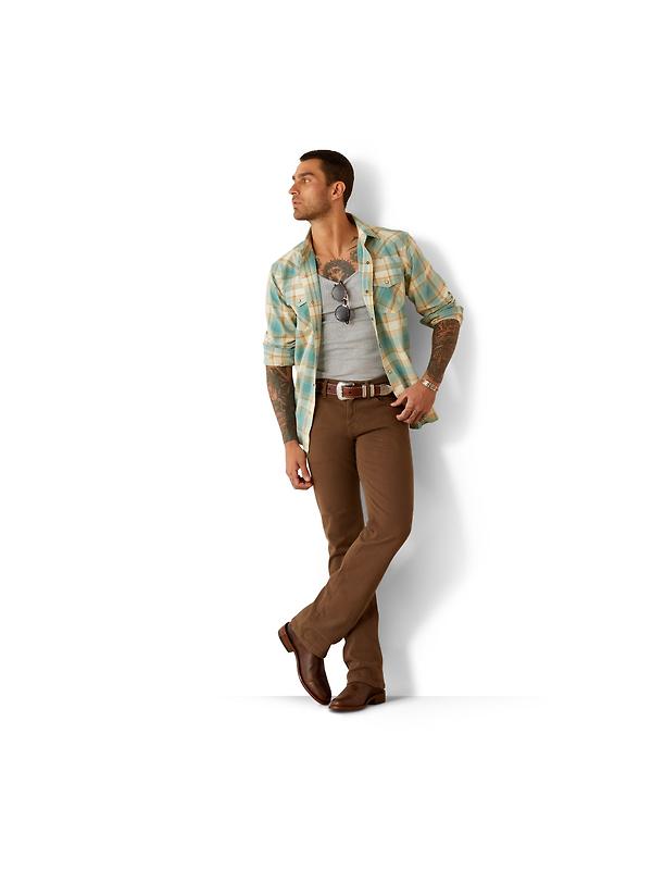 Ariat Men's Retro Long Sleeve Shirt - Turquoise Image 3