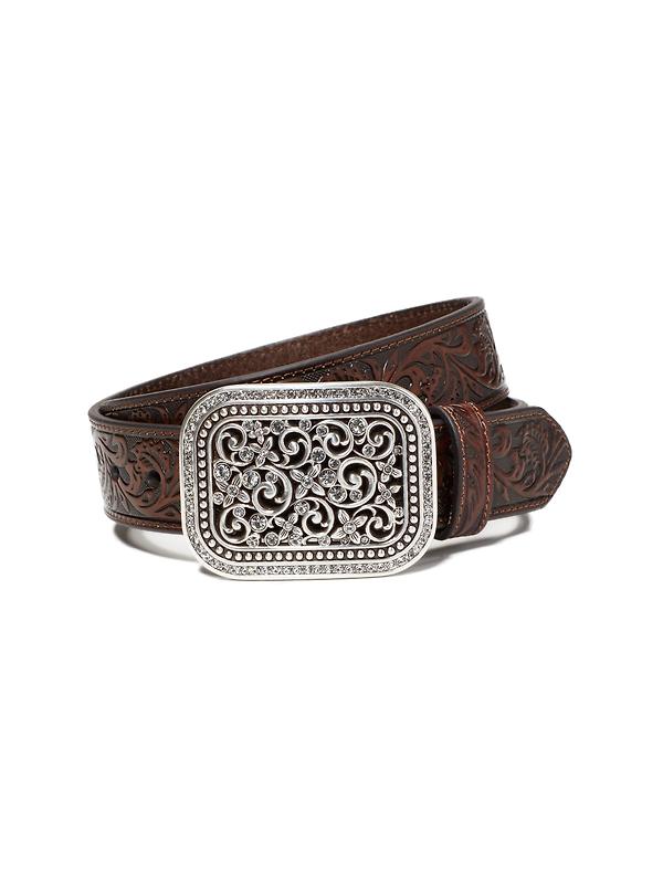 Ariat Women's Rhinestone Filigree Belt - Brown Product Image