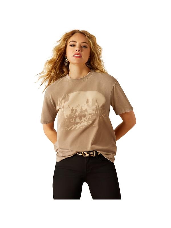 Ariat Women's Western Mural T-Shirt - Washed Greige Product Image