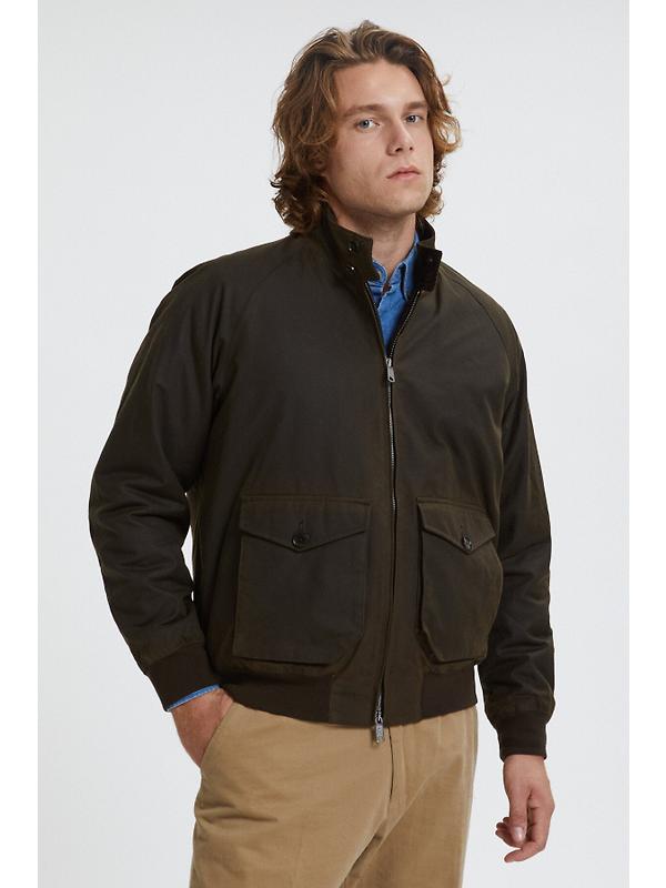 Baracuta Men's G9 Waxed Pocket Jacket - Deep Moss Image 2