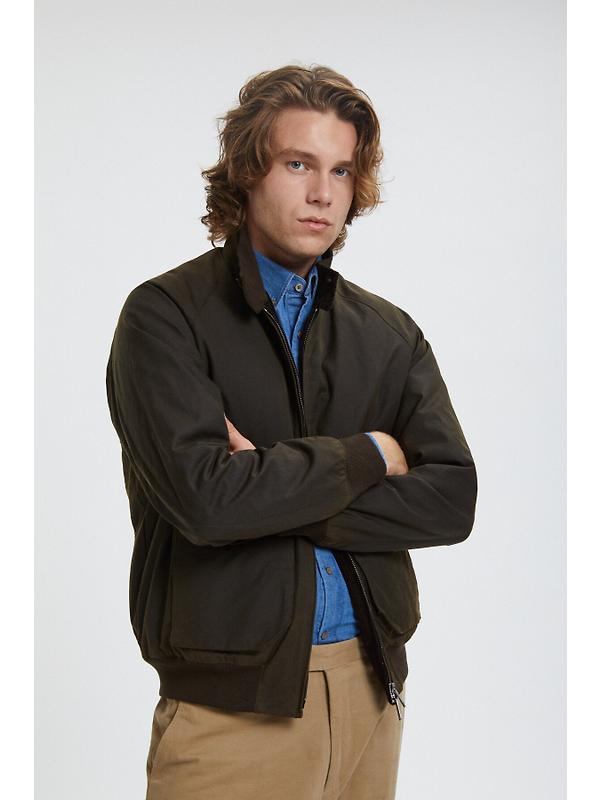 Baracuta Men's G9 Waxed Pocket Jacket - Deep Moss Image 3