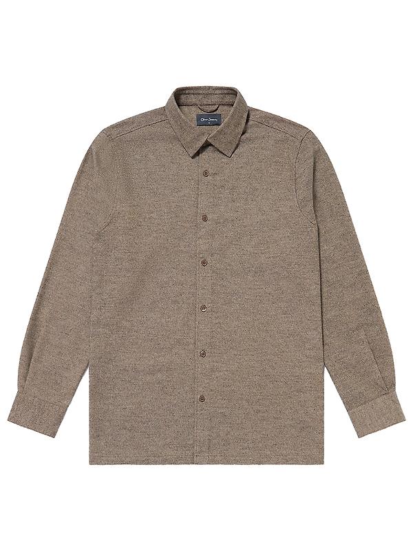 Oliver Sweeney Men's Barnham Linen Shirt - Mole Image 1